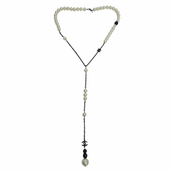 CHANEL Jewelry - CHANEL pearl Y-shaped necklace 05P black pendant ladies